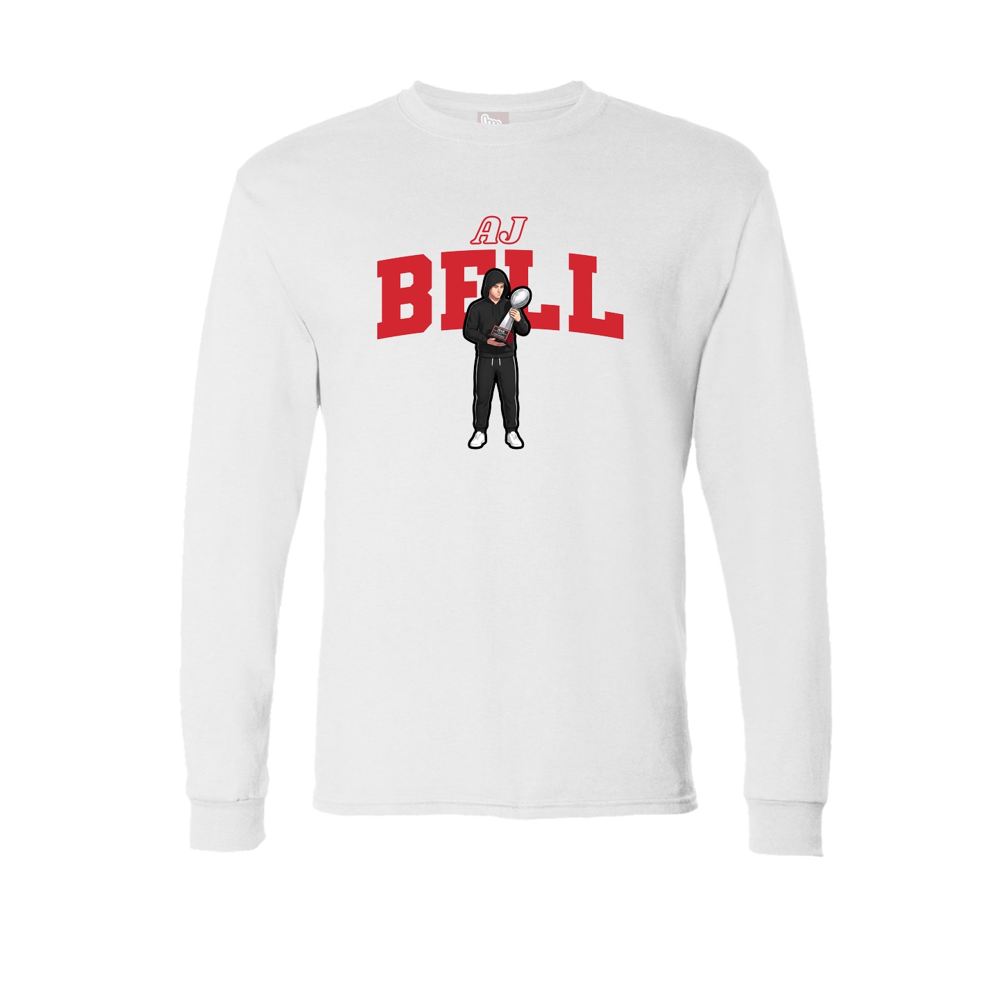 Long Sleeve Tee — Name Arch in White