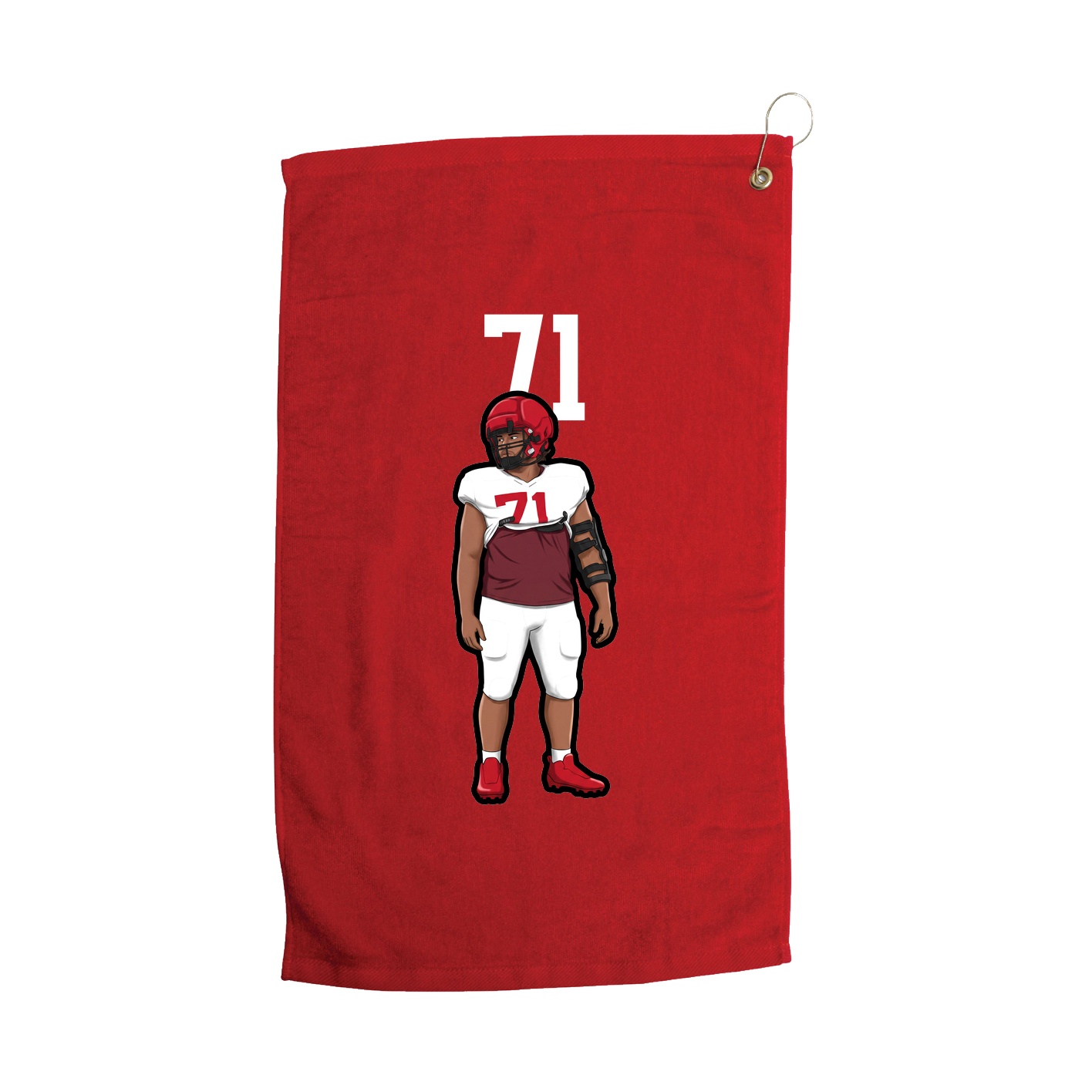 Golf Towel — Number Top in Red