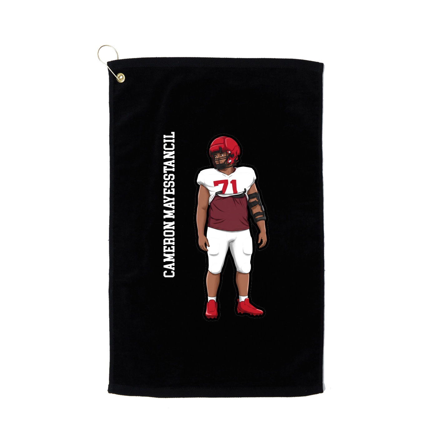 Golf Towel — Name Vertical in Black