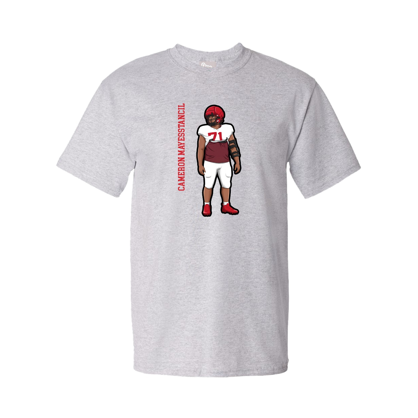 Tee — Name Vertical in Grey