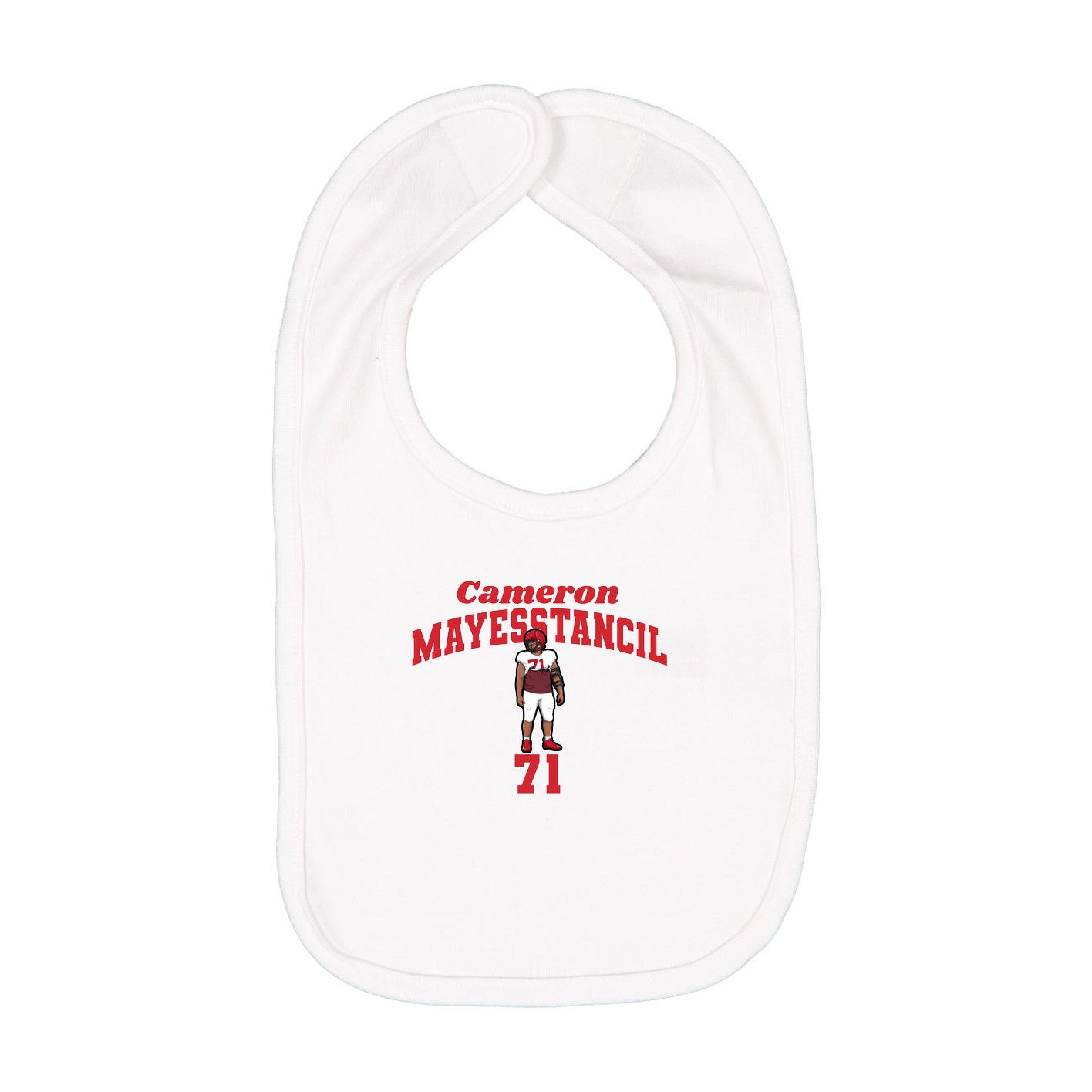 Infant Bib — Signature Arch in White