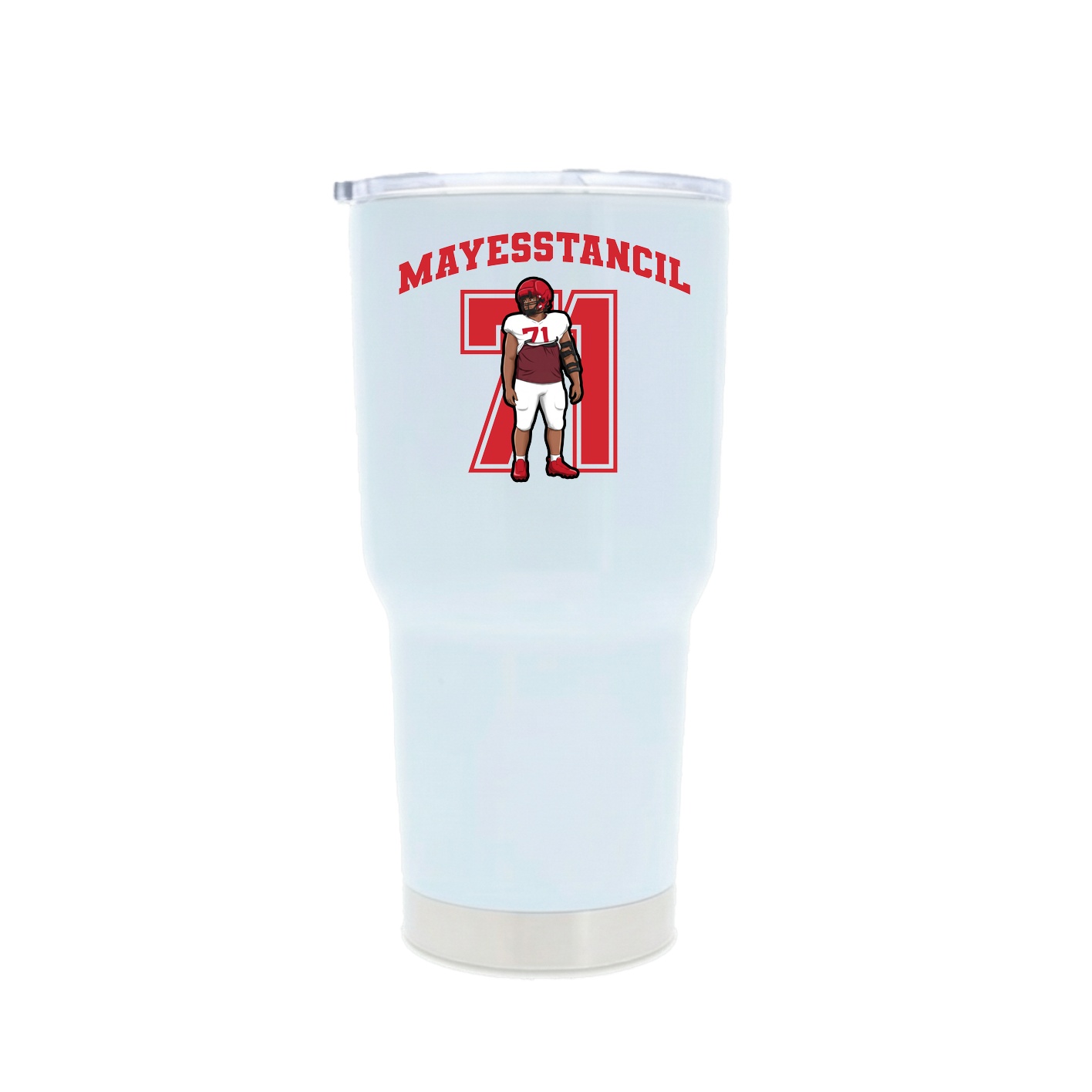 30oz Stainless Steel Tumbler — Number in White