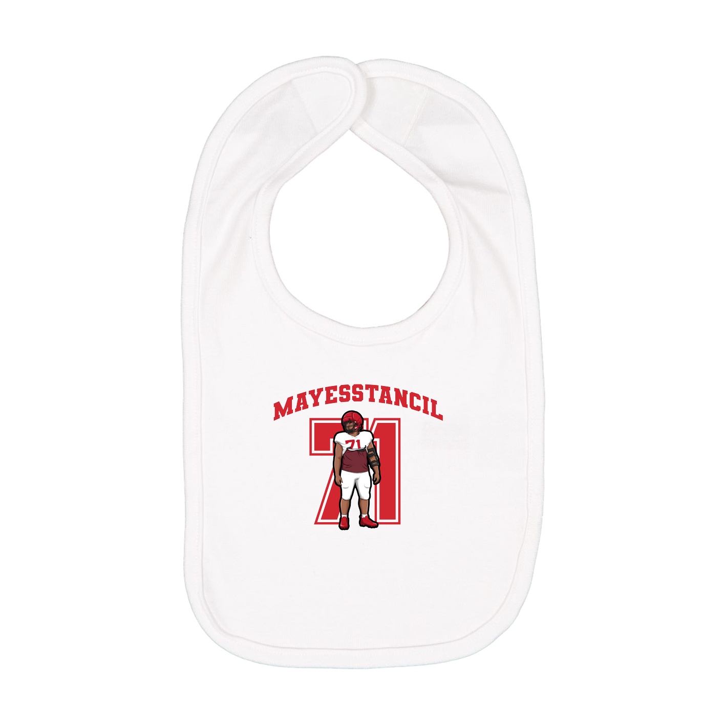 Infant Bib — Number in White