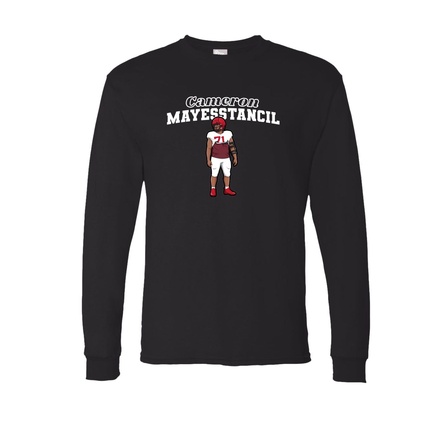 Long Sleeve Tee — Name Arch in Black