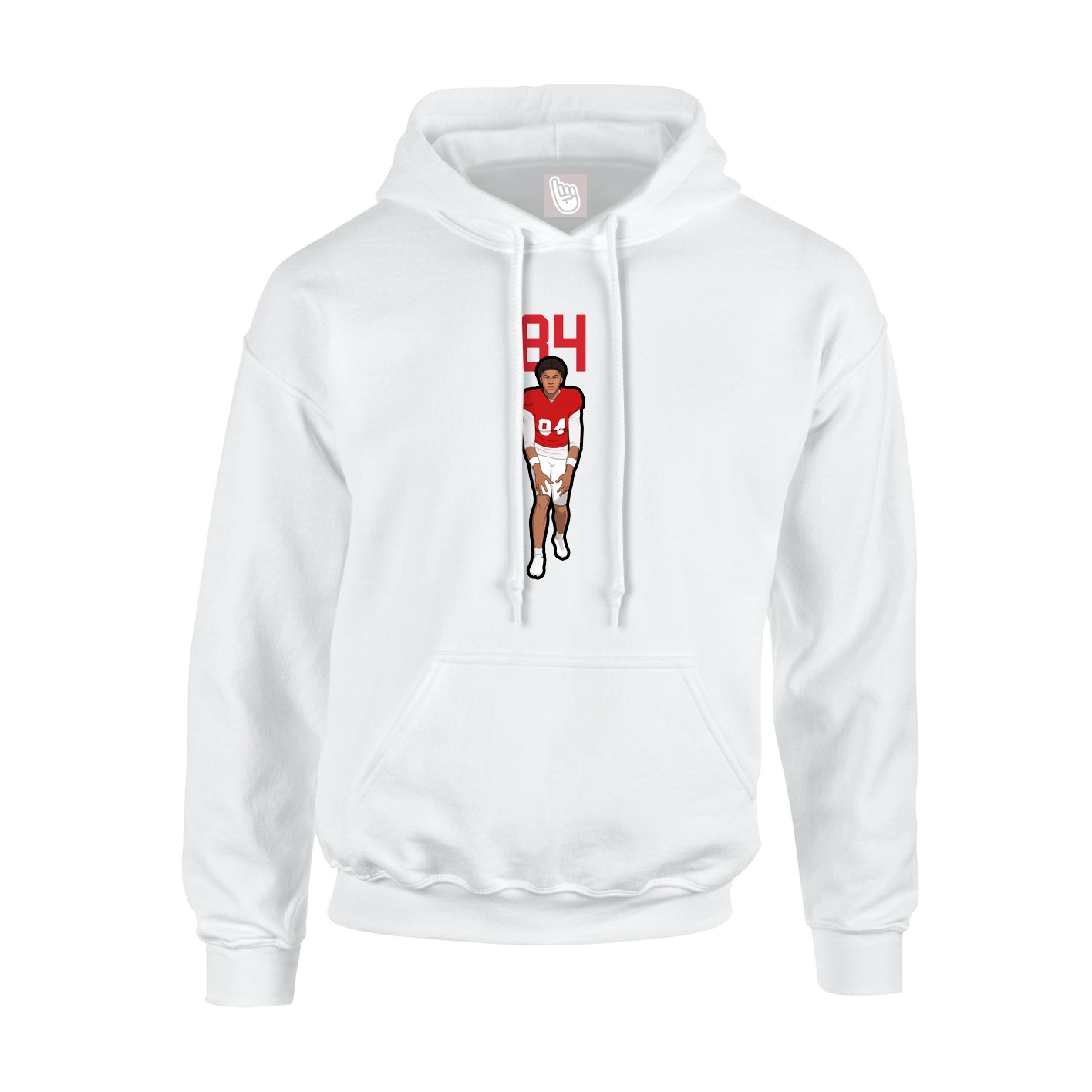 Youth Hoodie — Number Top in White