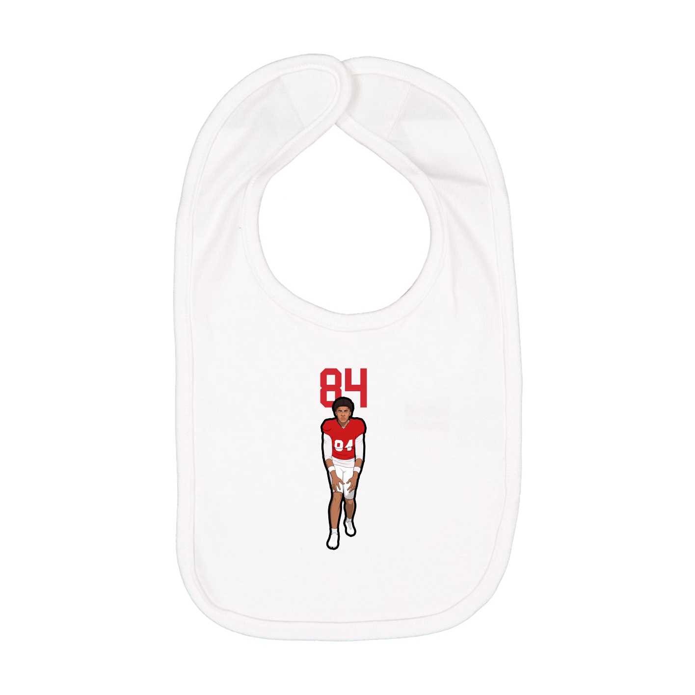 Infant Bib — Number Top in White