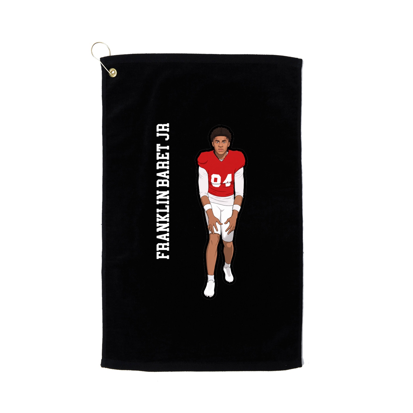 Golf Towel — Name Vertical in Black