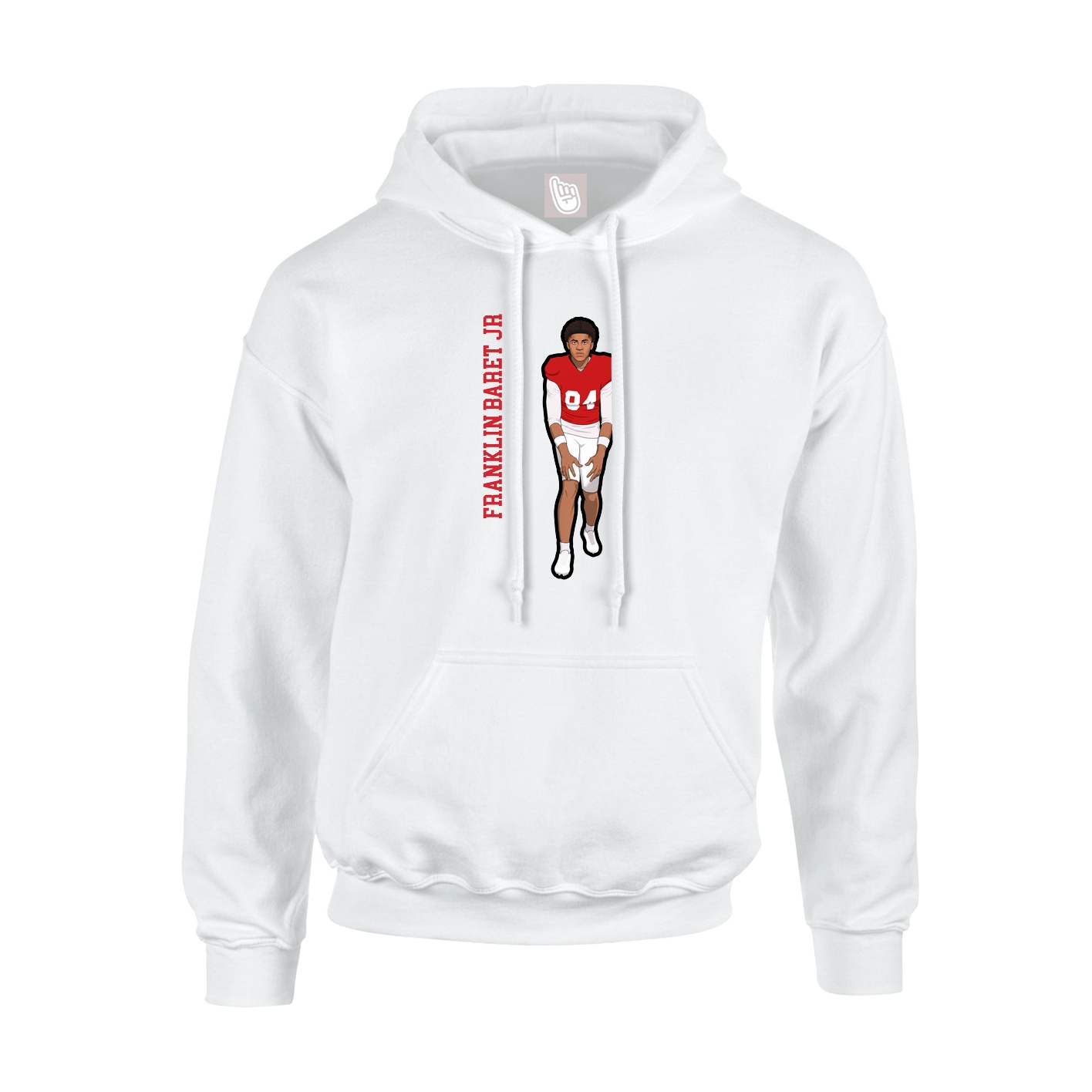 Youth Hoodie — Name Vertical in White