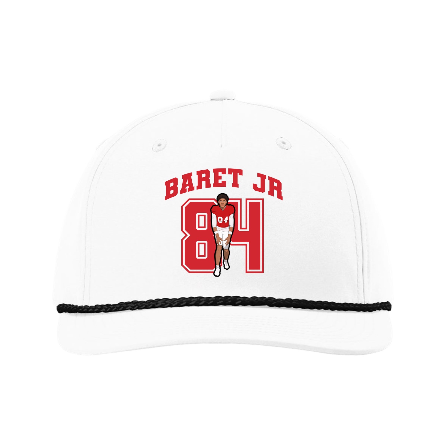 Five-Panel Classic Rope Cap — Number in White
