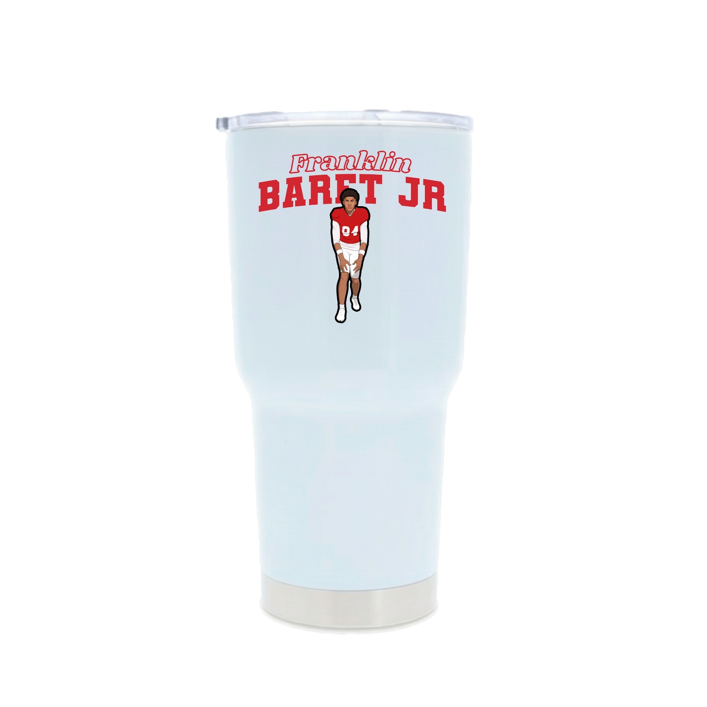 30oz Stainless Steel Tumbler — Name Arch in White