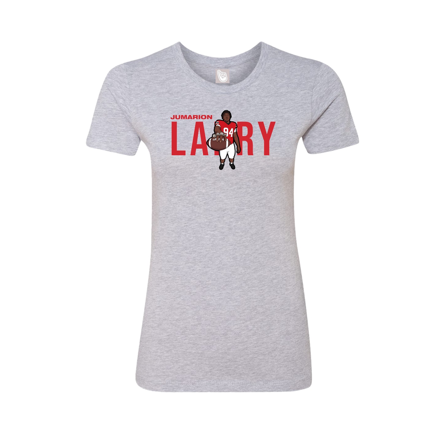 Fitted Women's Tee — Player Name in Grey