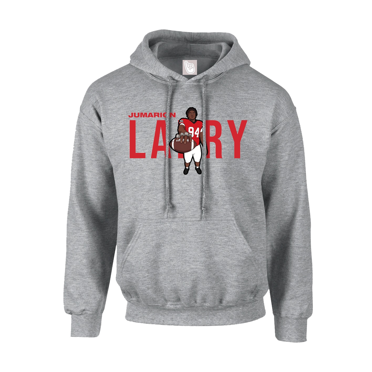Hoodie — Player Name in Grey