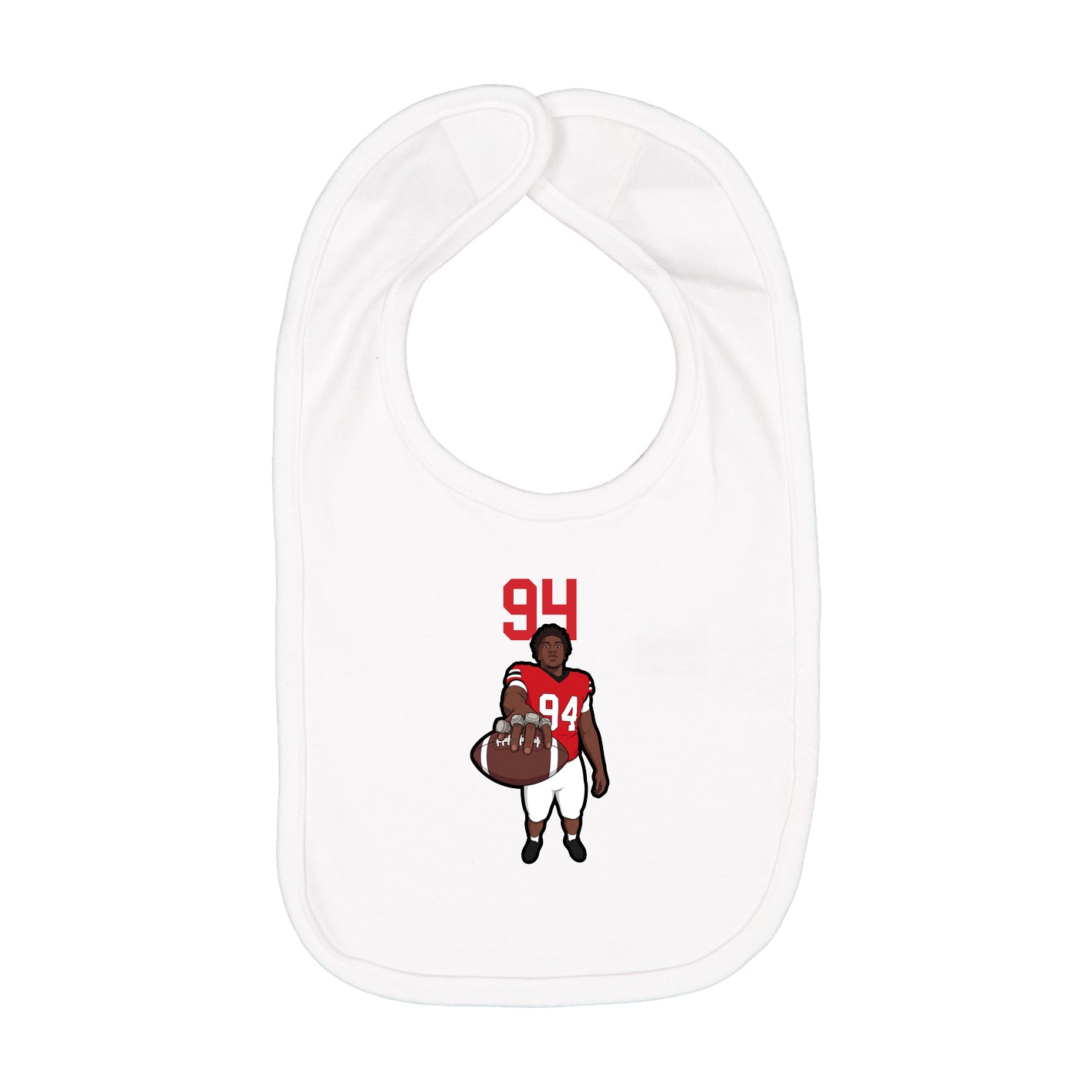 Infant Bib — Number Top in White