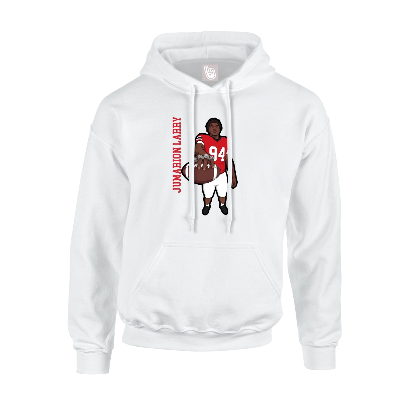 Youth Hoodie — Name Vertical in White