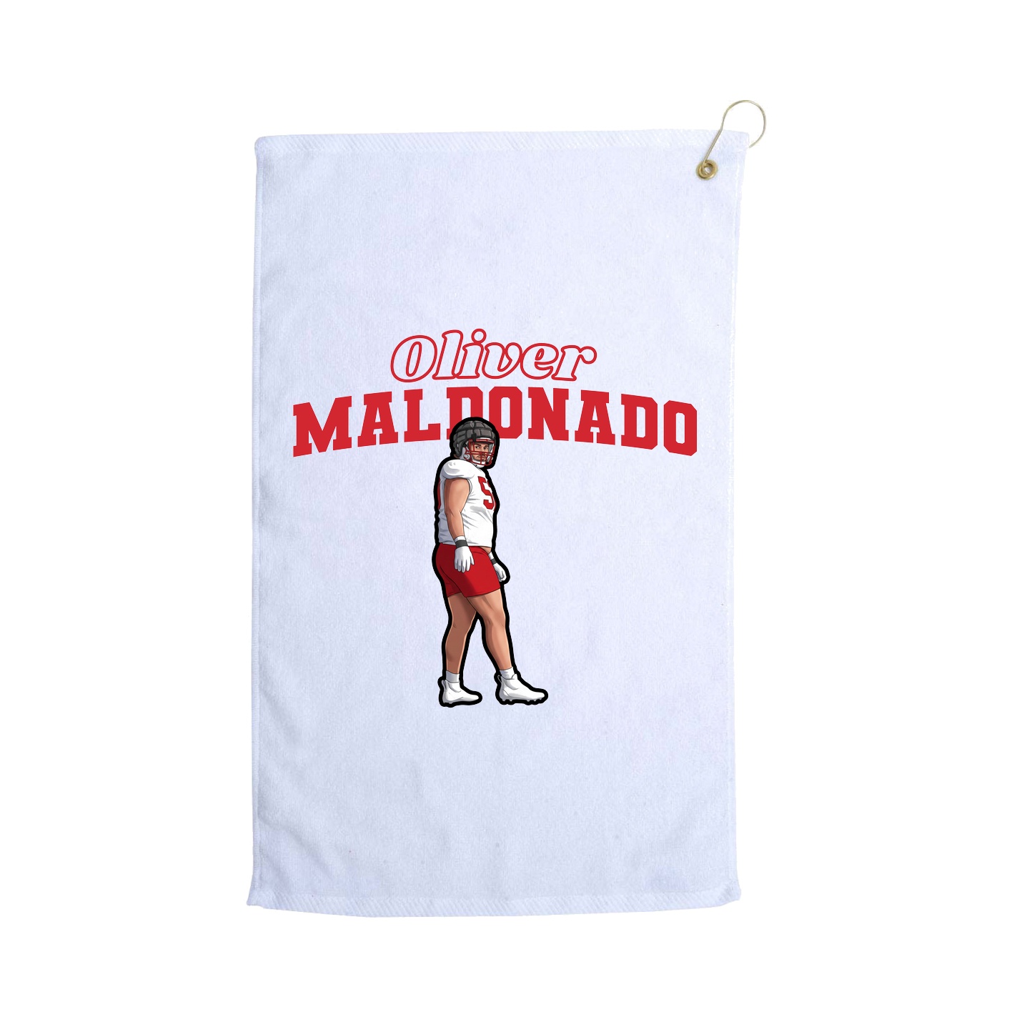 Golf Towel — Name Arch in White