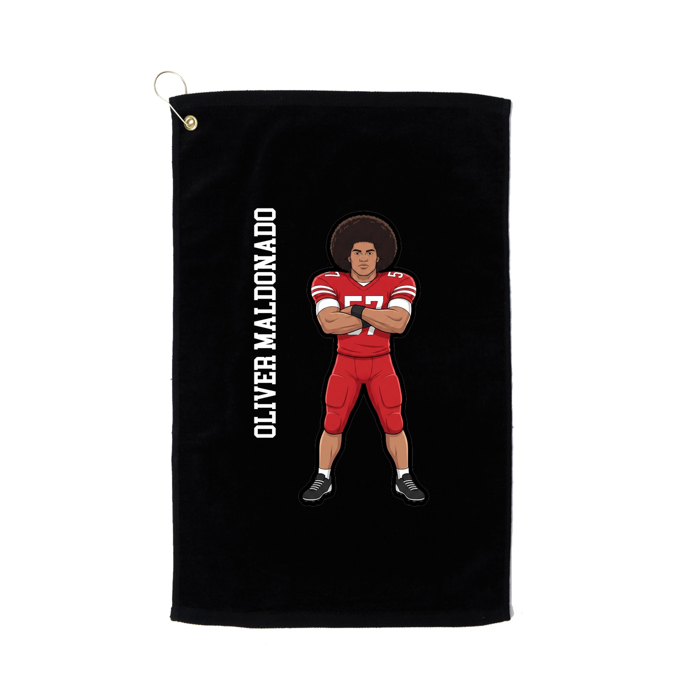 Golf Towel — Name Vertical in Black
