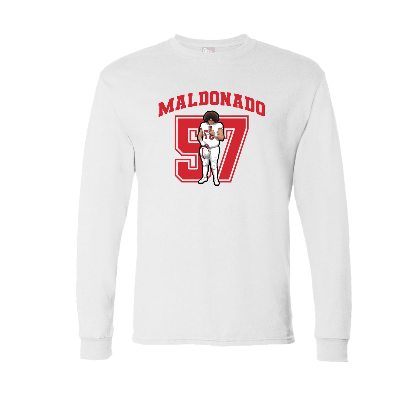 Long Sleeve Tee — Number in White