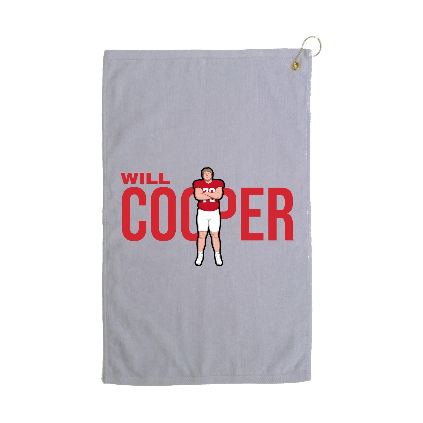 Golf Towel — Player Name in Grey