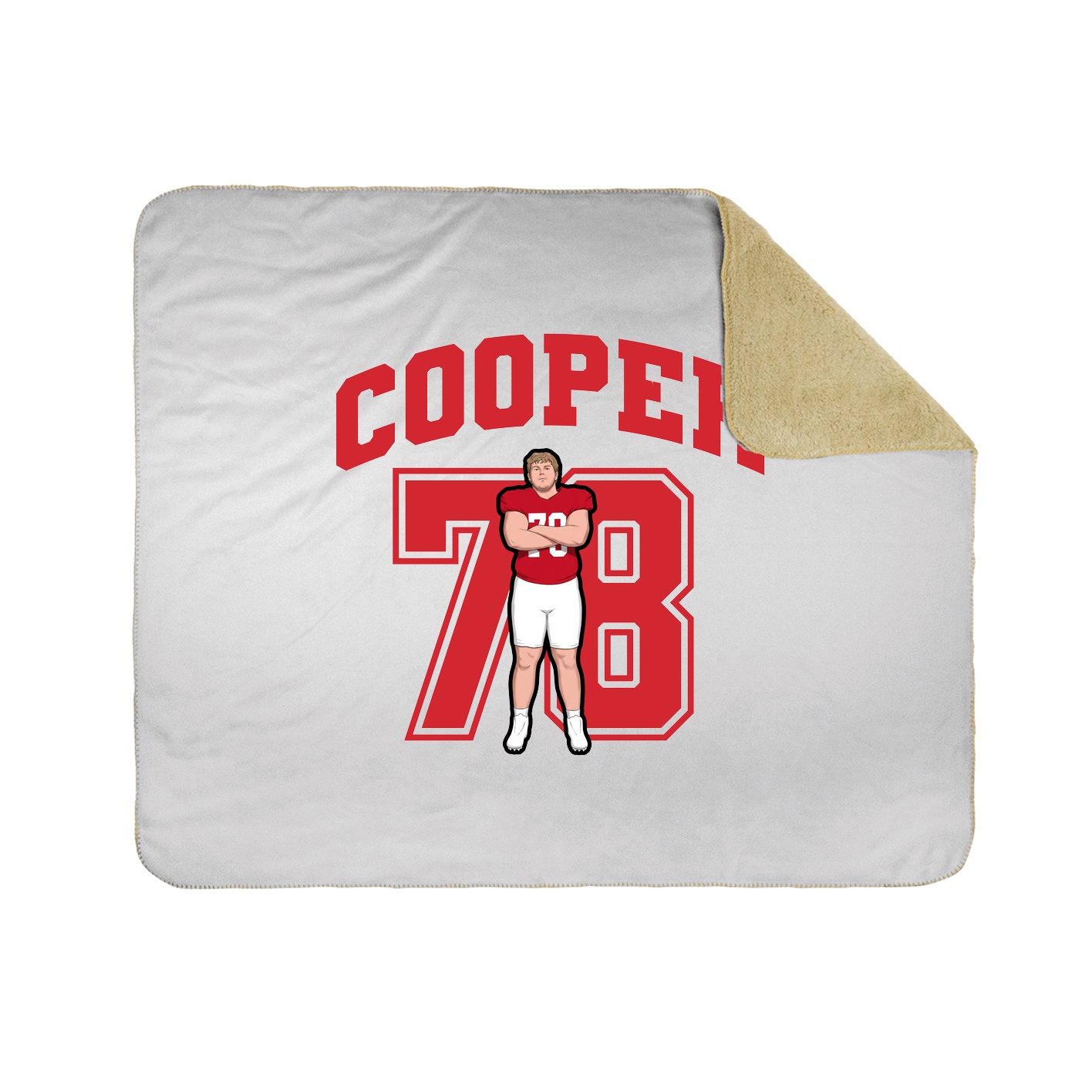 Throw Blanket — Number in White