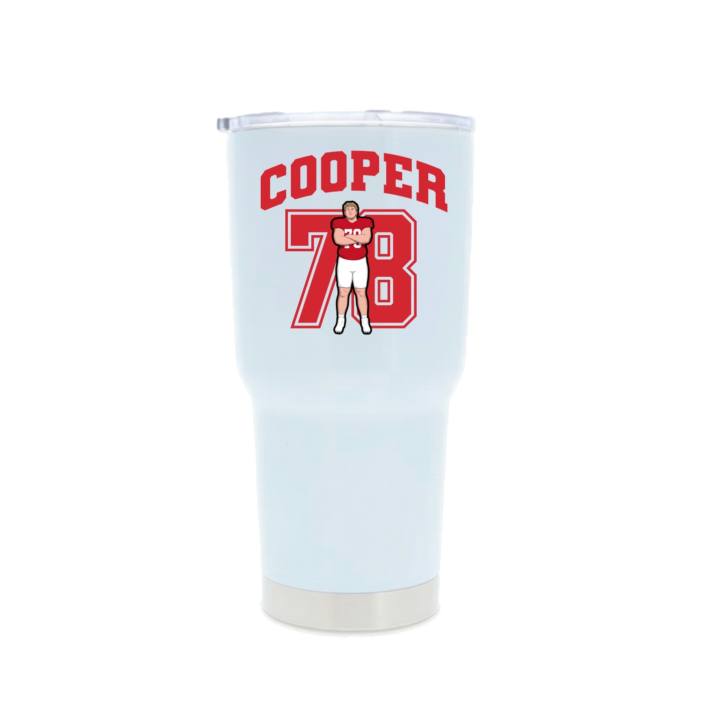 30oz Stainless Steel Tumbler — Number in White