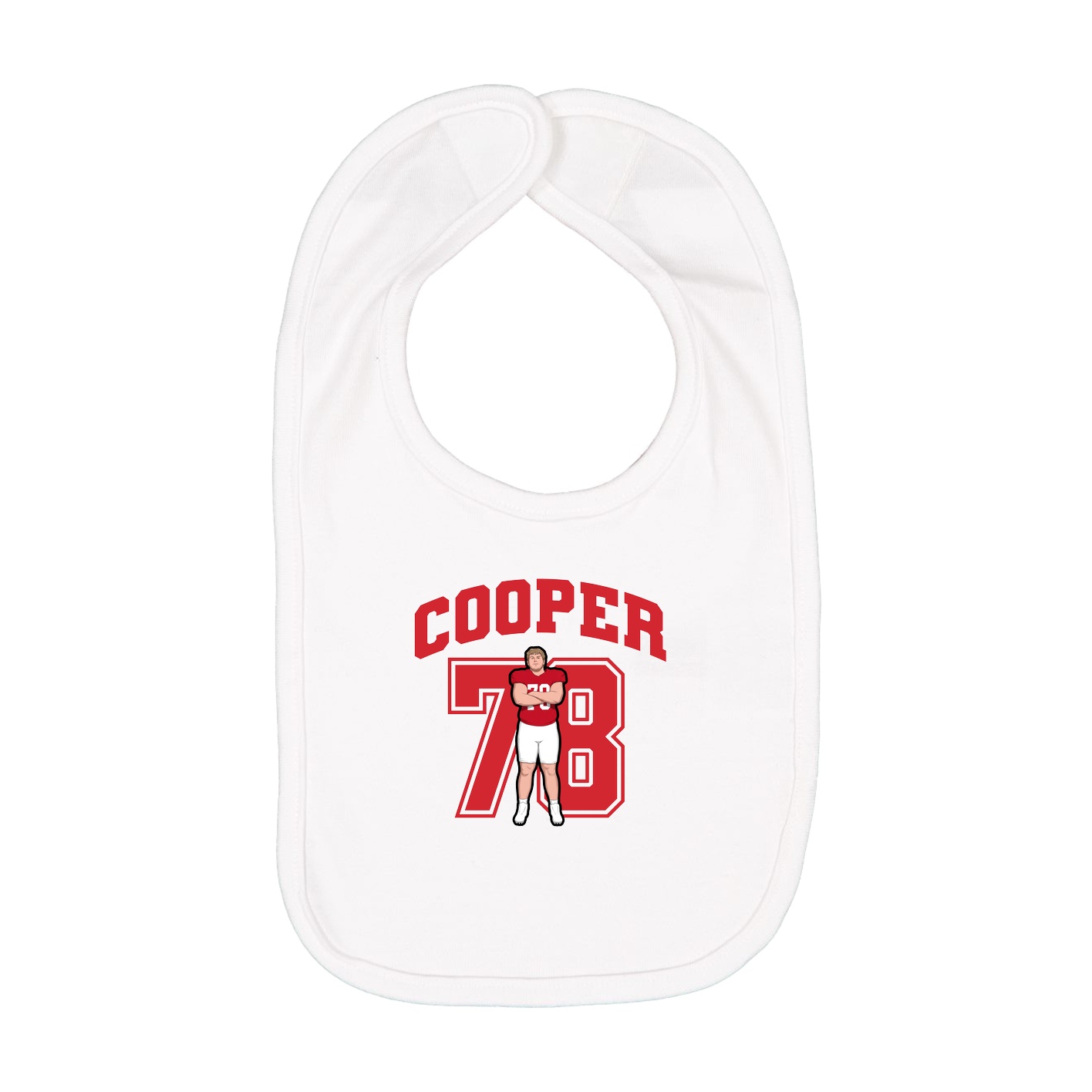 Infant Bib — Number in White