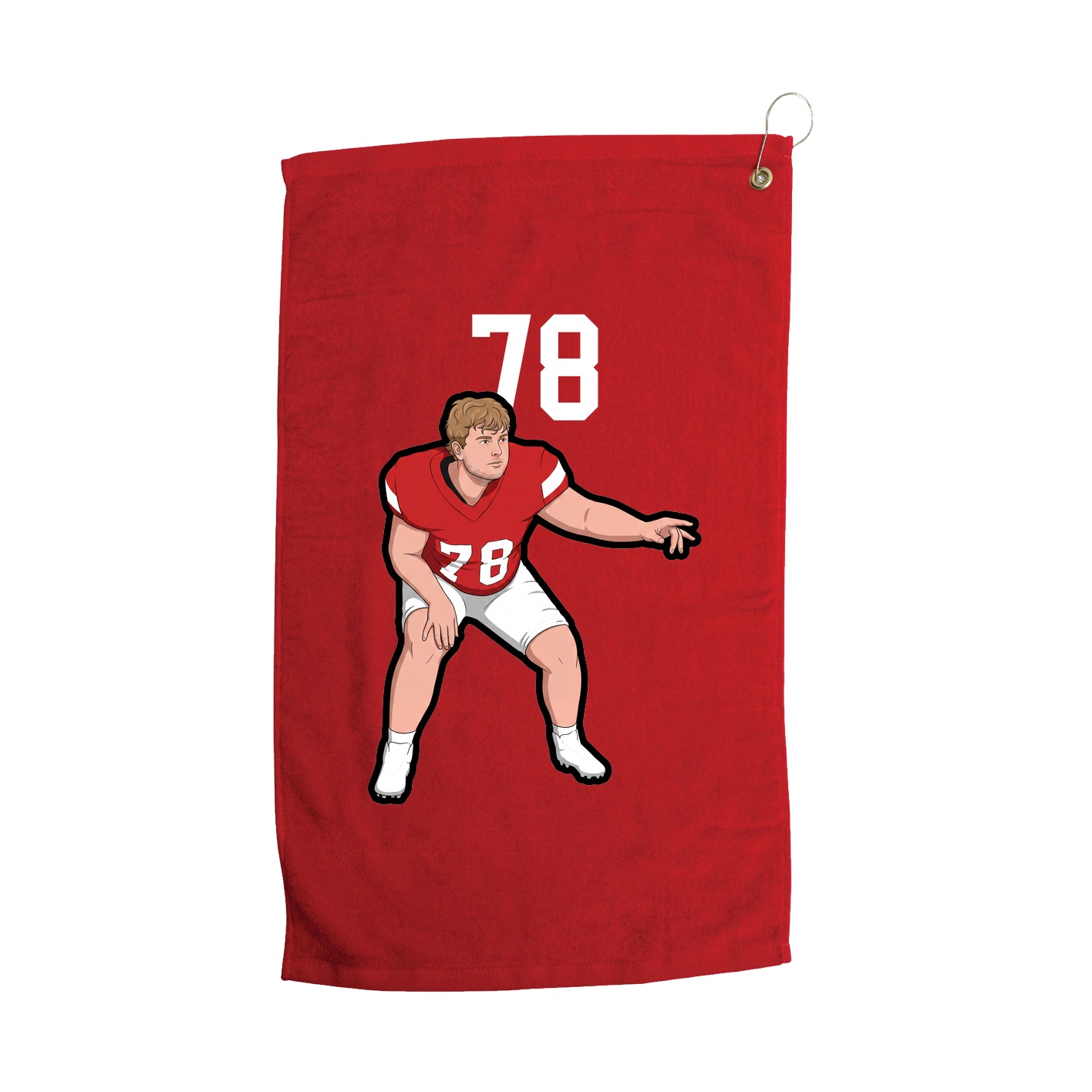 Golf Towel — Number Top in Red
