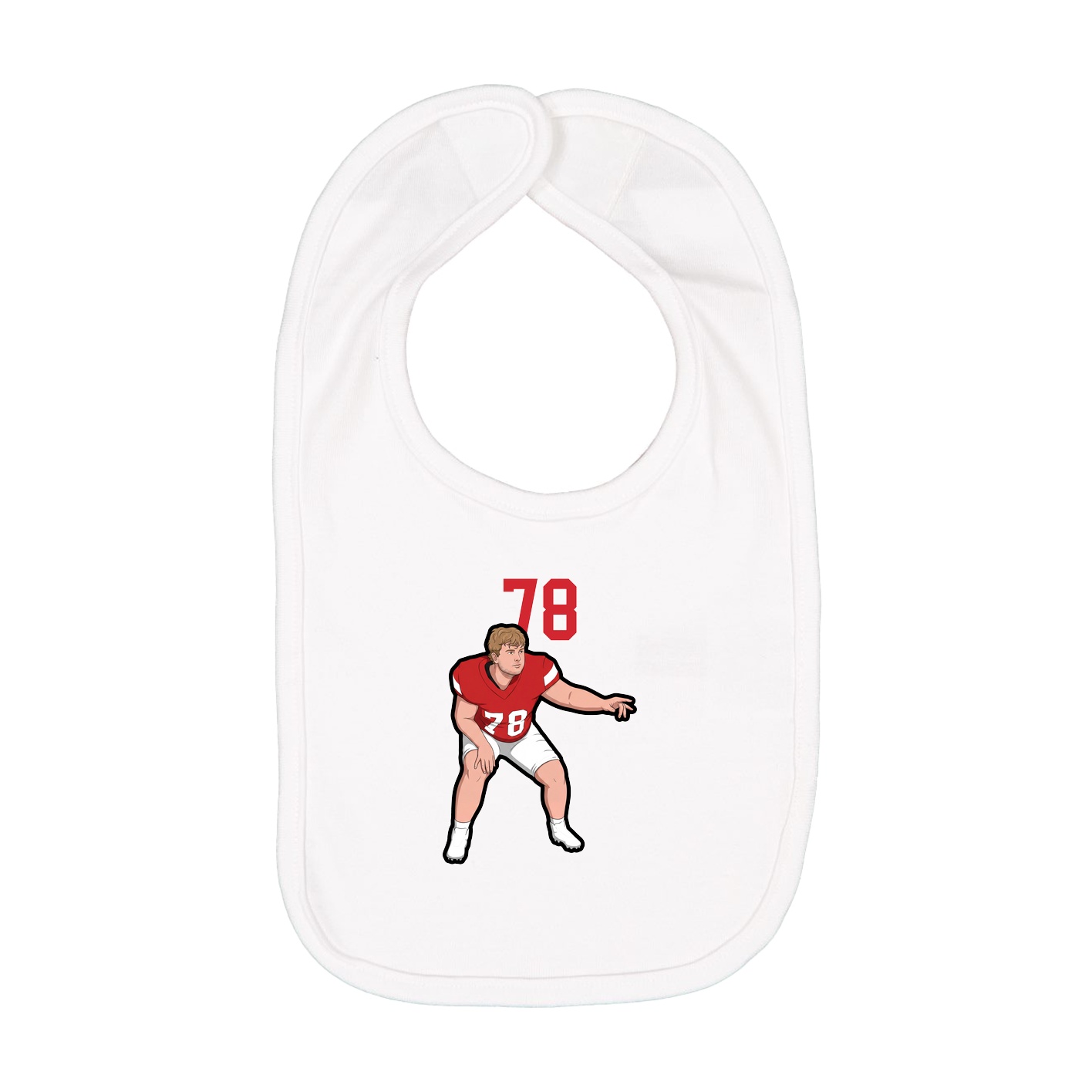 Infant Bib — Number Top in White
