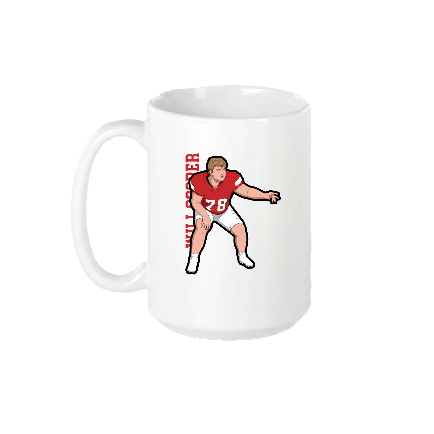 15oz Coffee Mug — Name Vertical in White