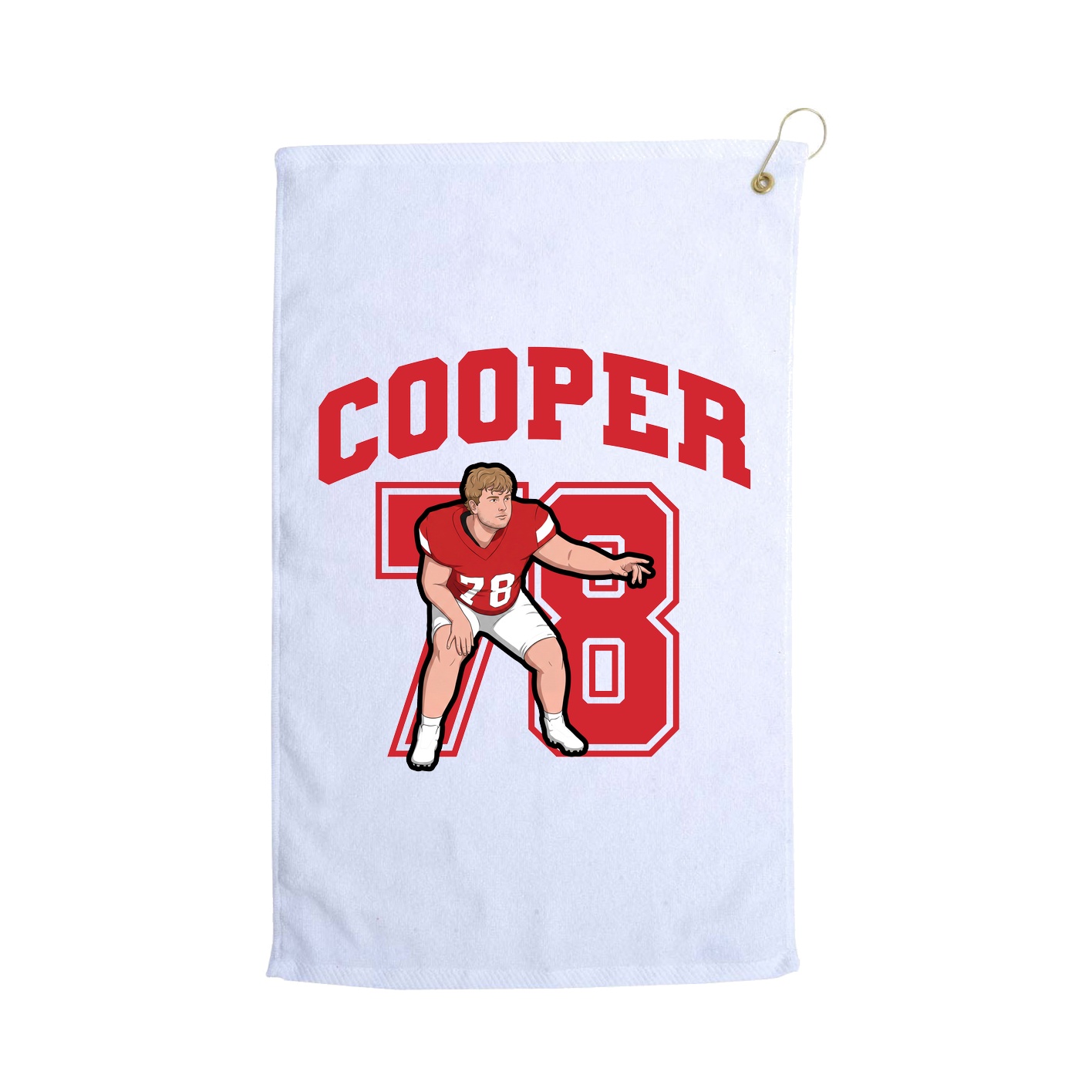 Golf Towel — Number in White