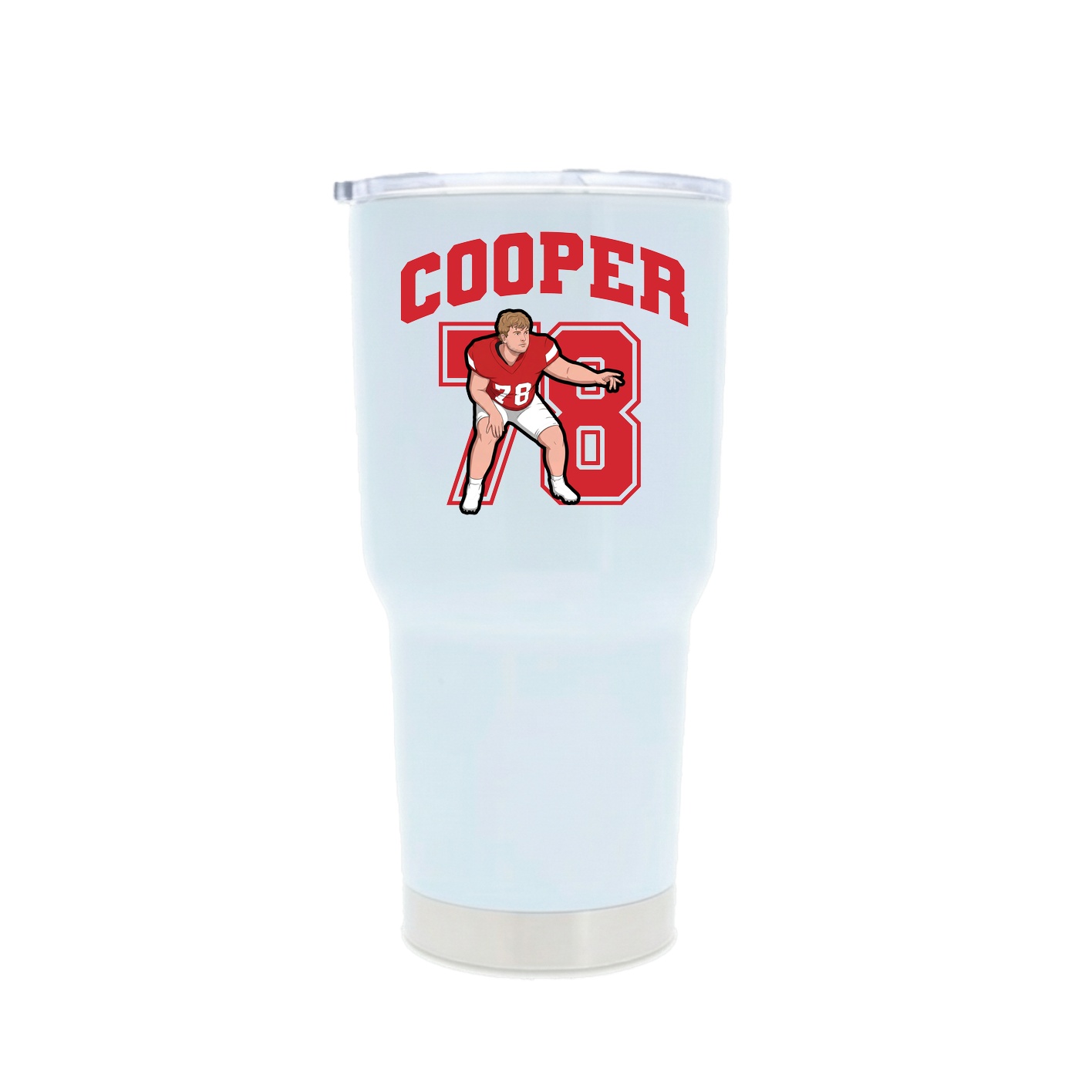 30oz Stainless Steel Tumbler — Number in White
