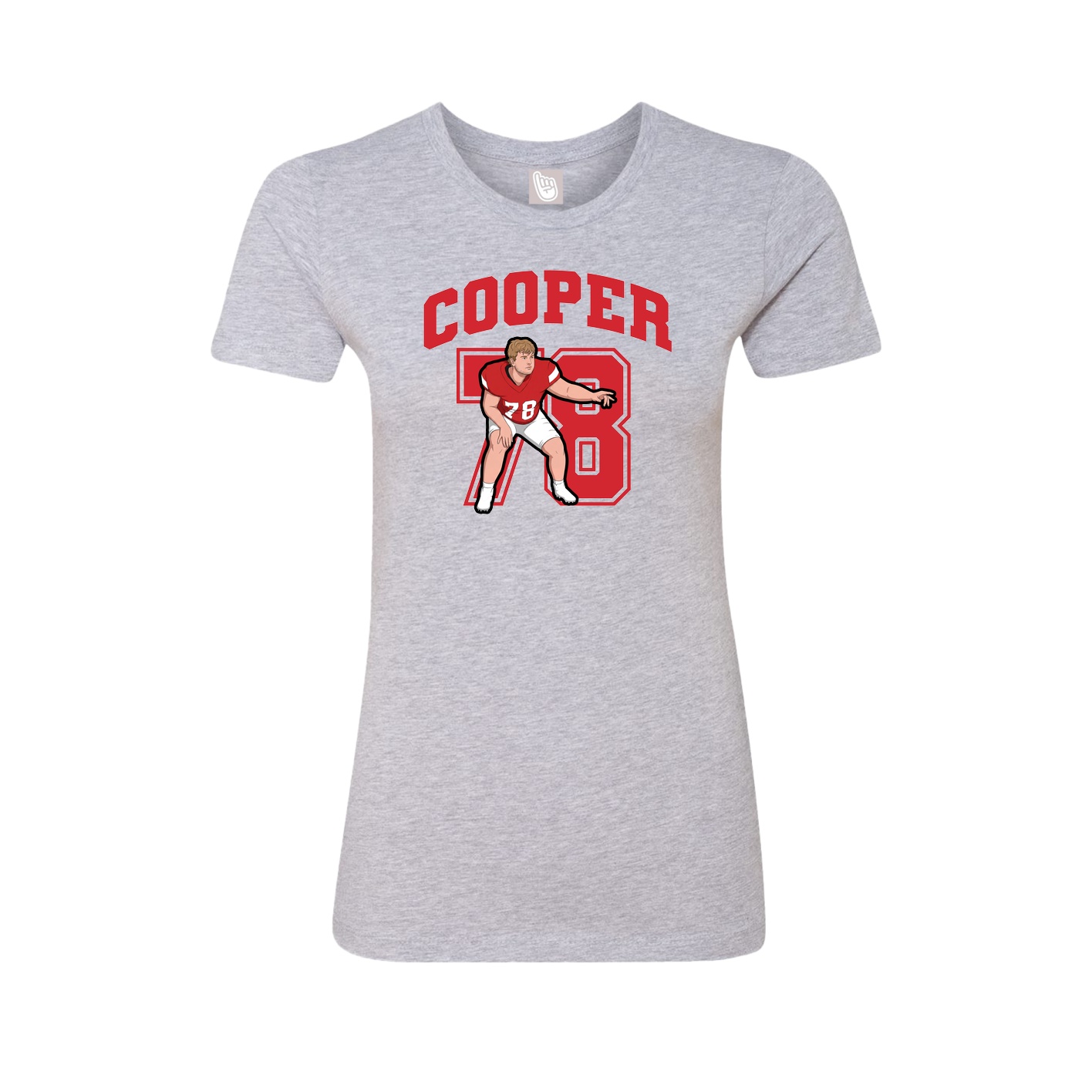 Fitted Women's Tee — Number in Grey