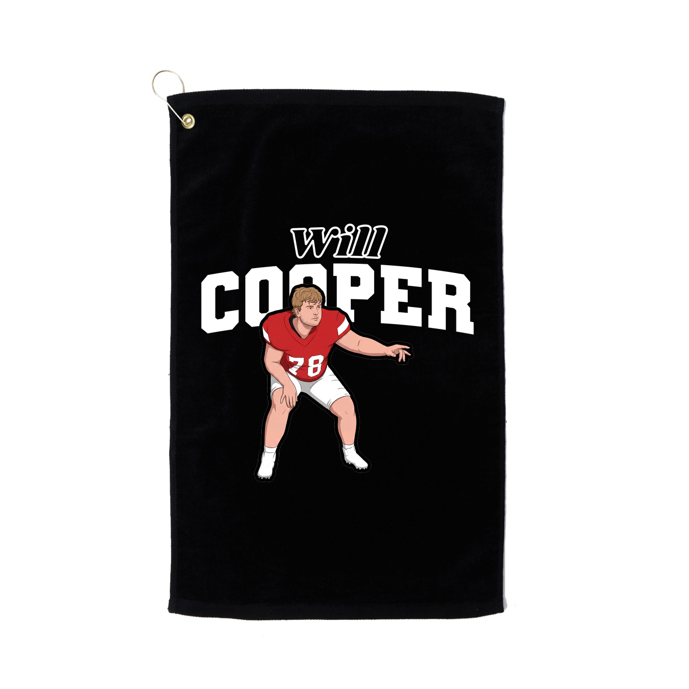 Golf Towel — Name Arch in Black