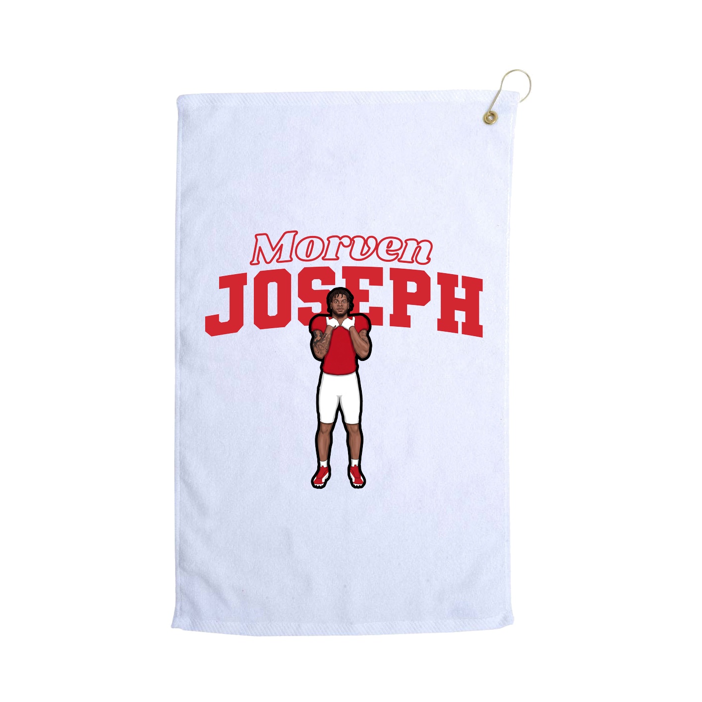 Golf Towel — Name Arch in White