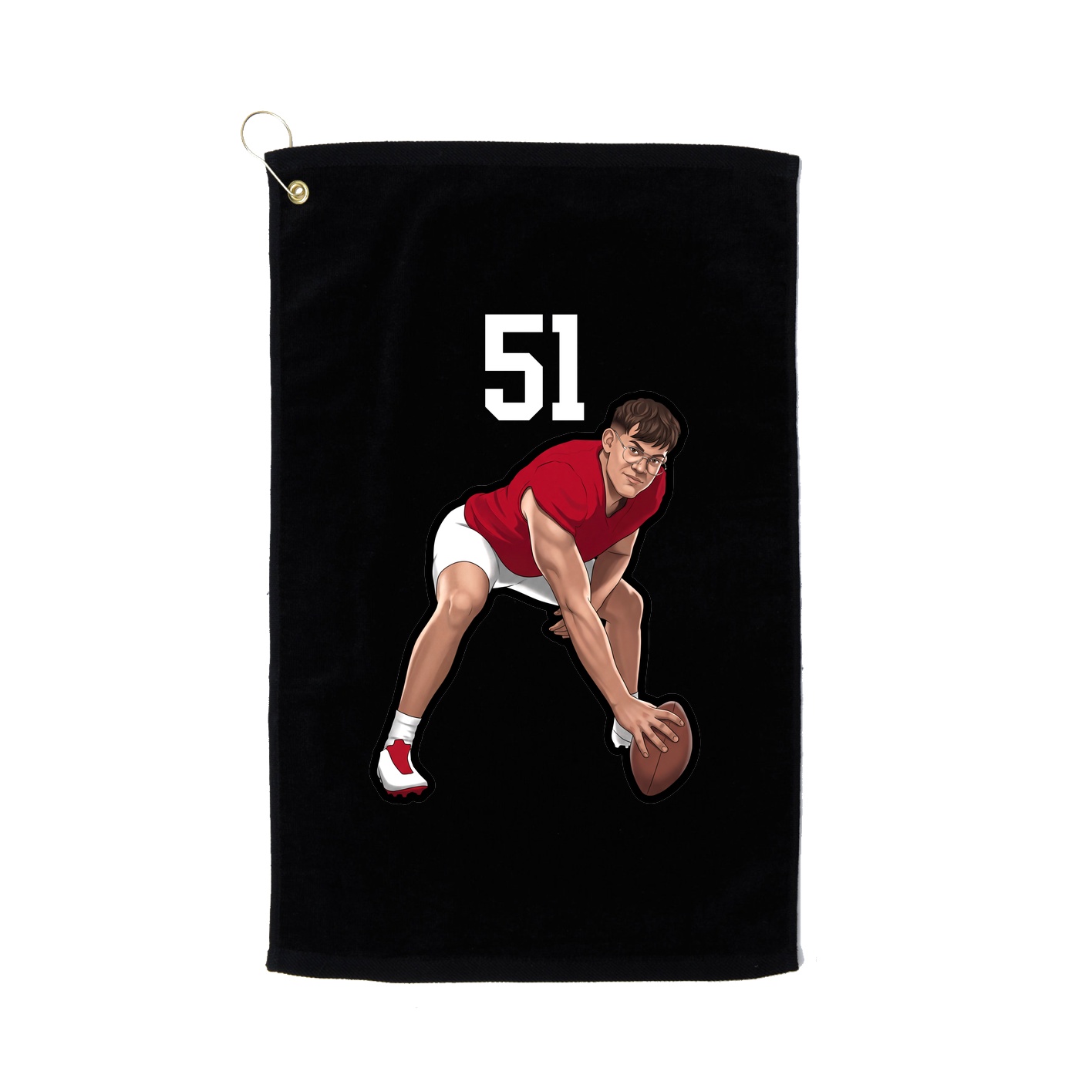 Golf Towel — Number Top in Black