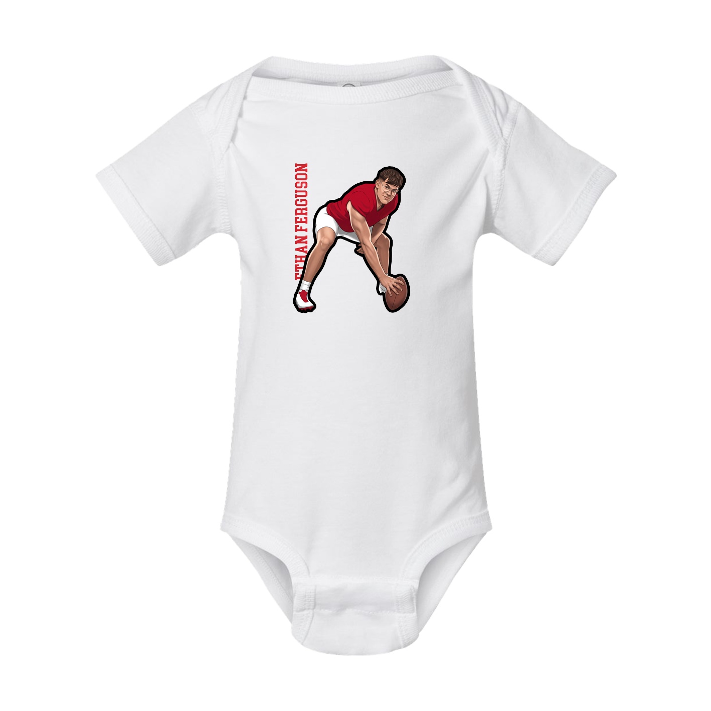 Baby Onesie — Name Vertical in White