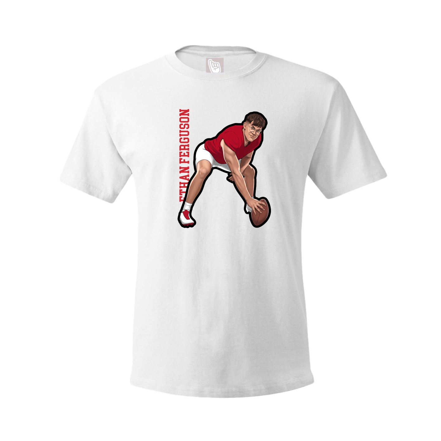 Tee — Name Vertical in White