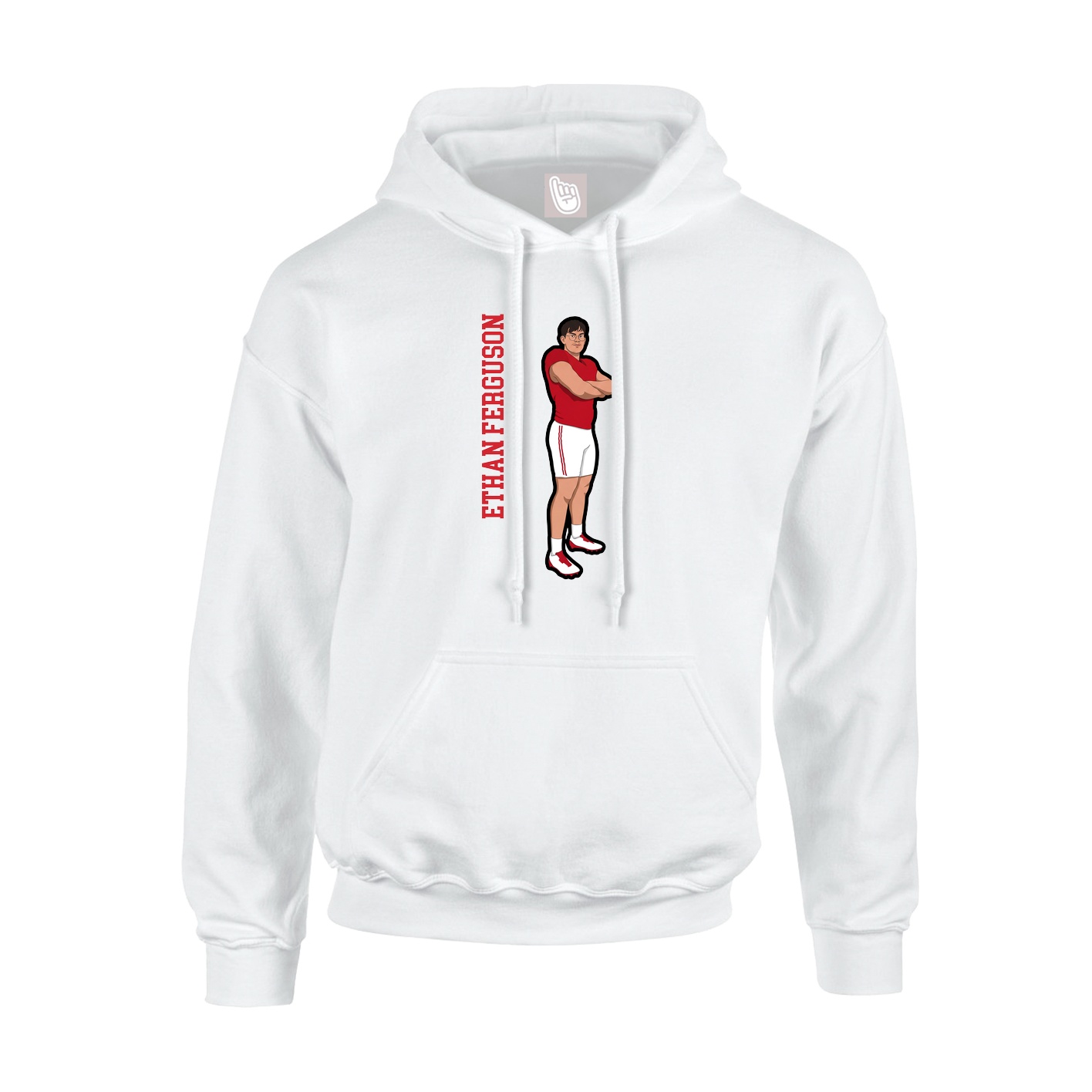 Youth Hoodie — Name Vertical in White