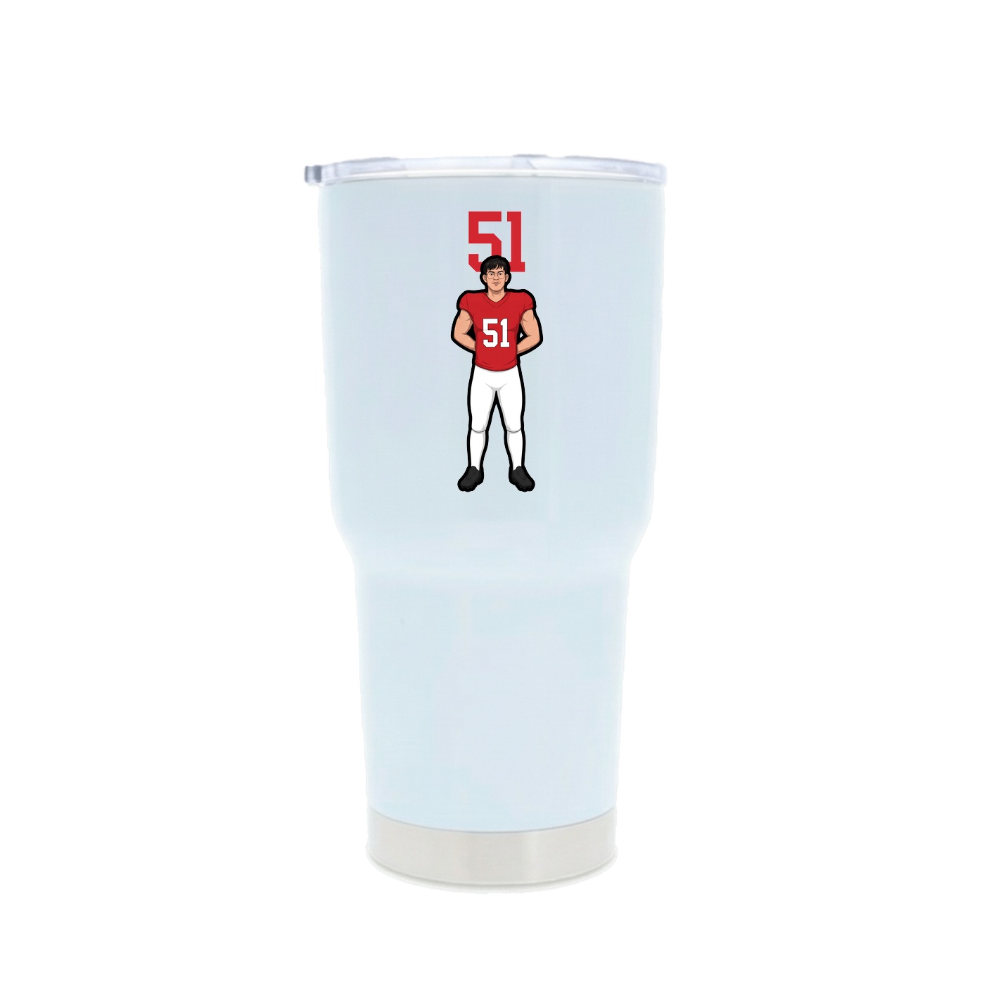 30oz Stainless Steel Tumbler — Number Top in White