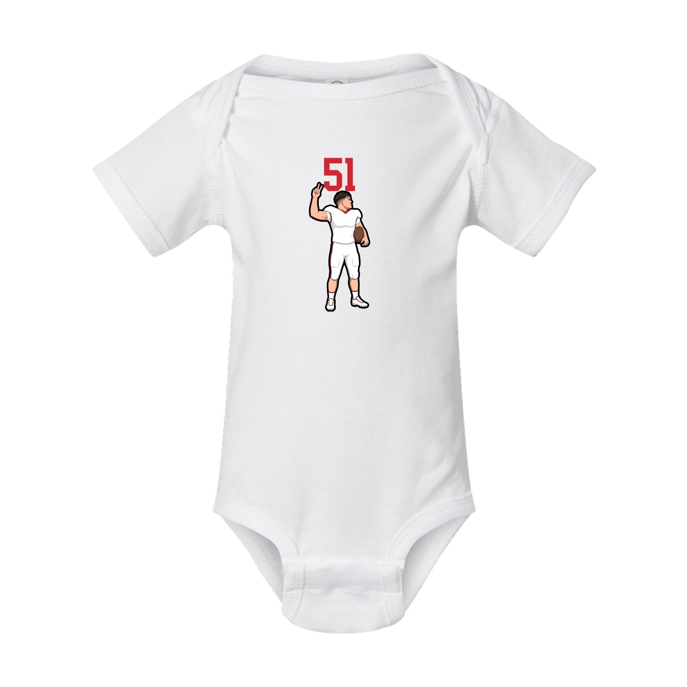 Baby Onesie — Number Top in White