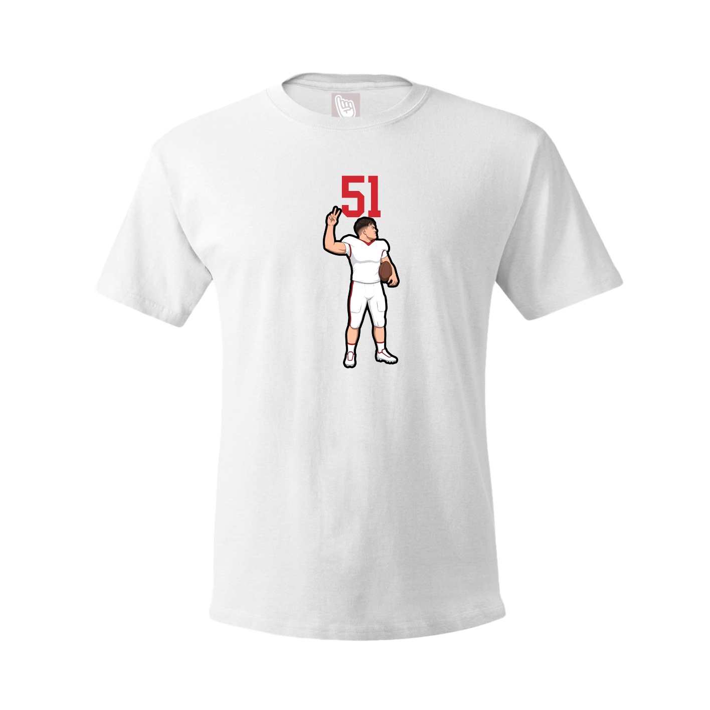Youth Tee — Number Top in White