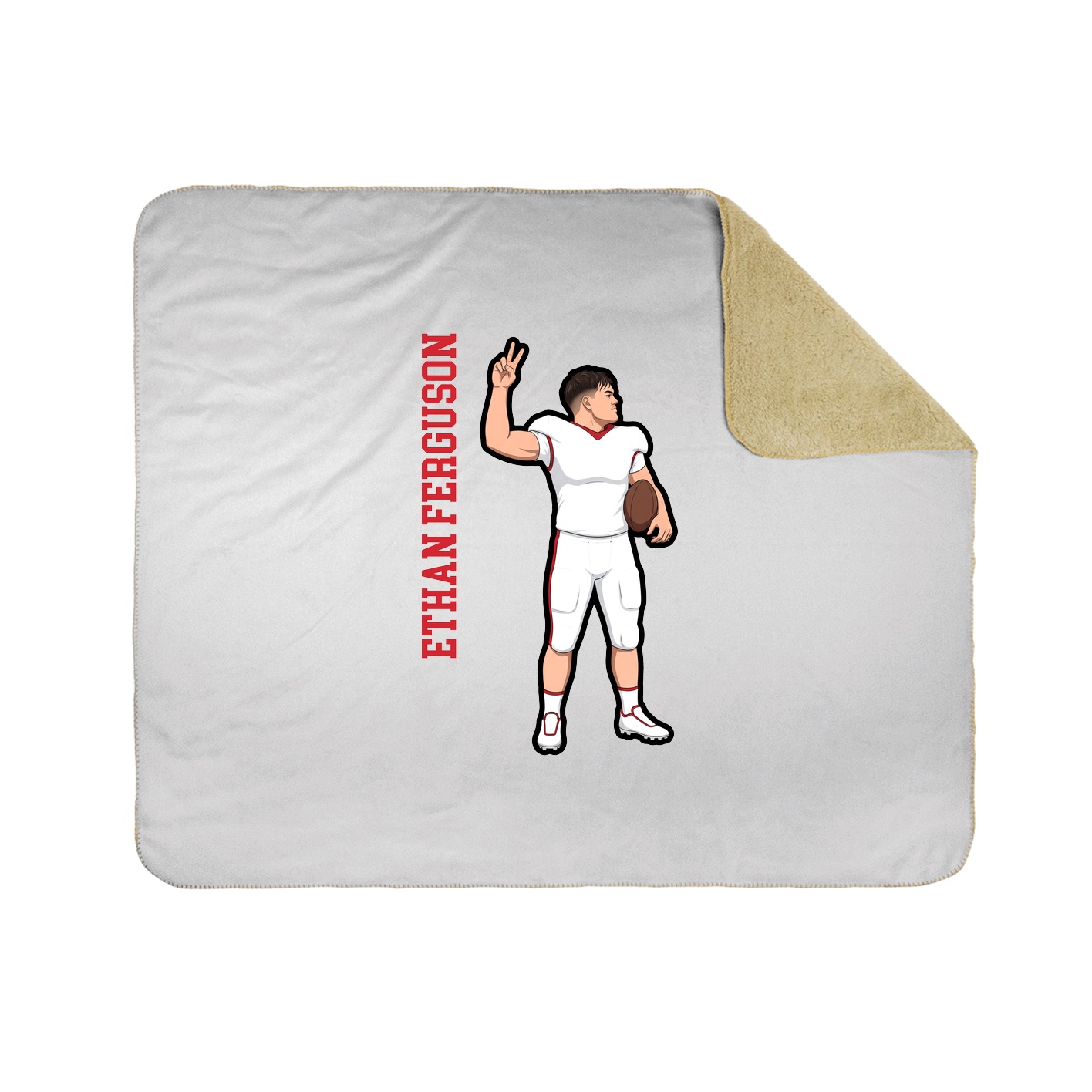 Throw Blanket — Name Vertical in White