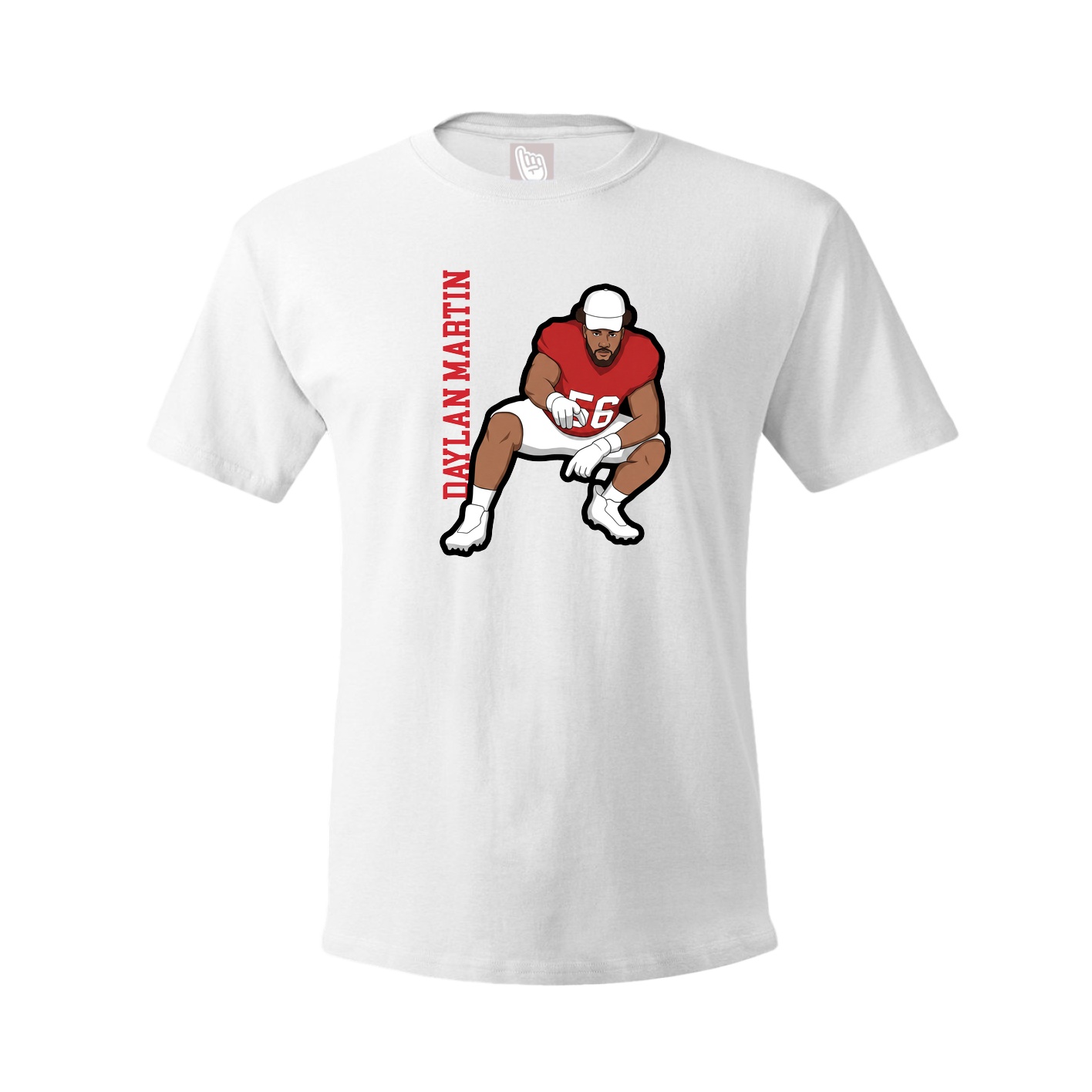 Youth Tee — Name Vertical in White