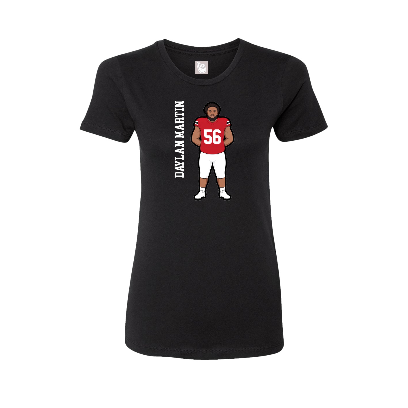 Womens Tee — Name Vertical in Black
