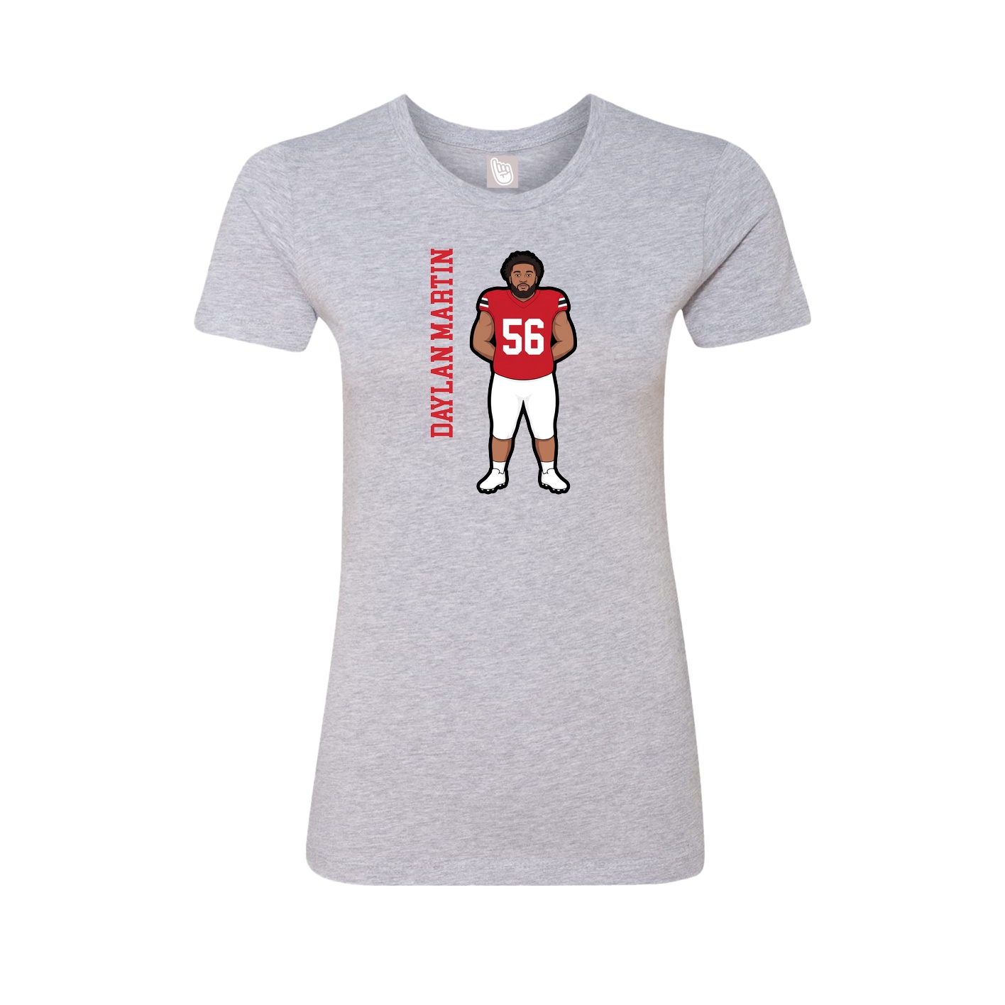 Fitted Women's Tee — Name Vertical in Grey