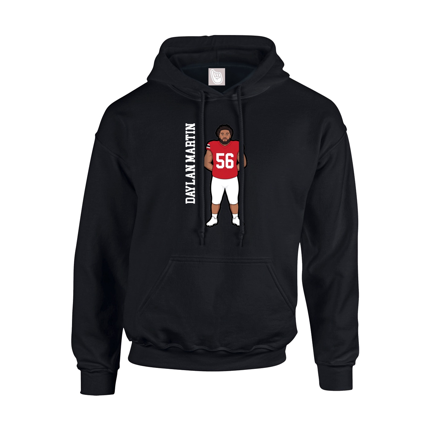 Hoodie — Name Vertical in Black