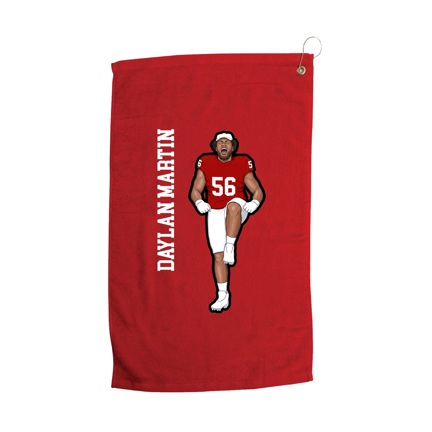 Golf Towel — Name Vertical in Red