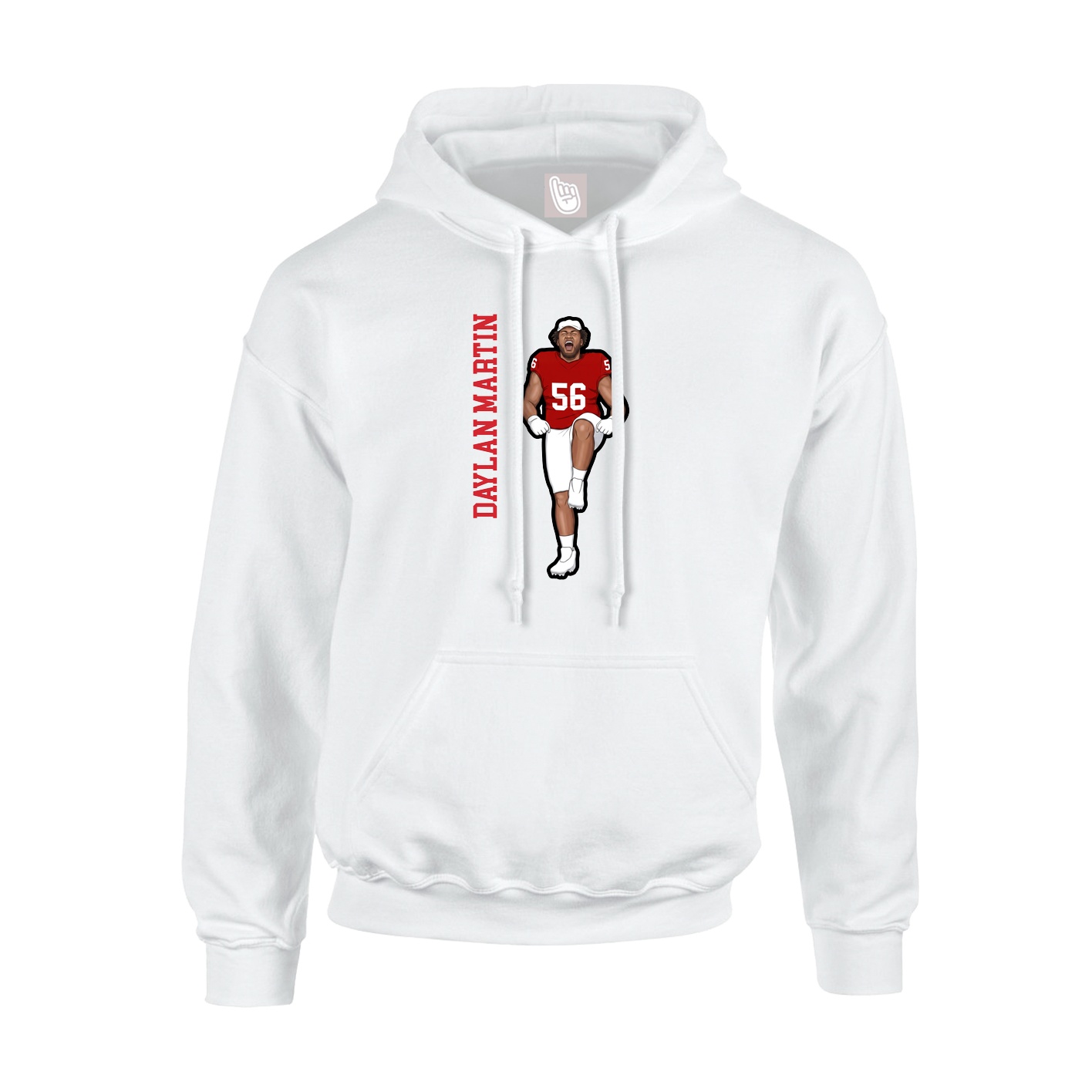 Hoodie — Name Vertical in White