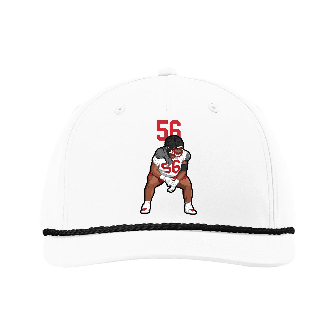 Five-Panel Classic Rope Cap — Number Top in White