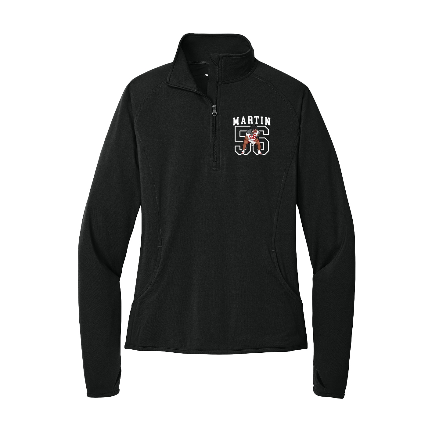 Women's Q-Zip Pullover — Shirsey in Black