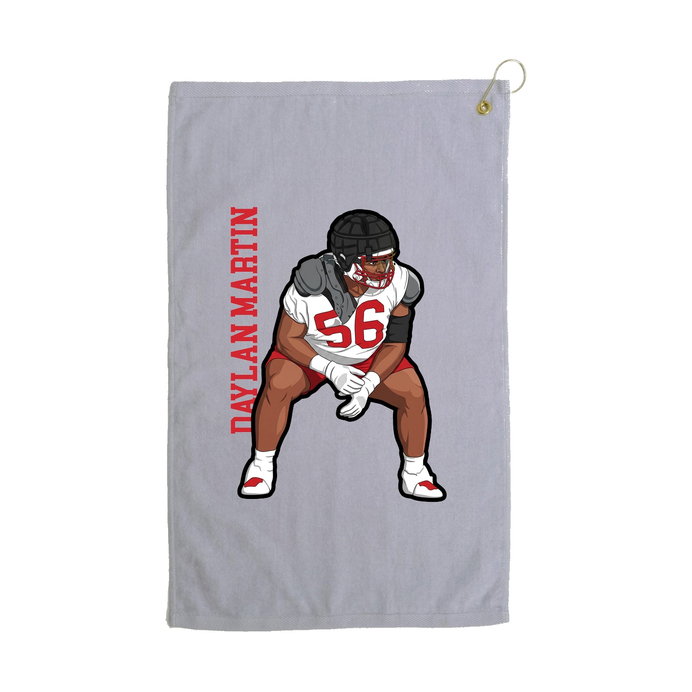Golf Towel — Name Vertical in Grey